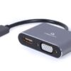 ADAPTADOR DE PANTALLA GEMBIRD USB A HDMI , VGA, GRIS ESPACIAL