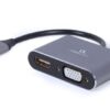 ADAPTADOR DE PANTALLA GEMBIRD USB TIPO C A HDMI , VGA, GRIS ESPACIAL