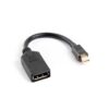 ADAPTADOR LANBERG DISPLAYPORT MINI MACHO A DISPLAYPORT HEMBRA CABLE 10 CM NEGRO