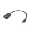 ADAPTADOR LANBERG OTG USB-C(M) A USB-A 2.0 (H) 15 CM NEGRO