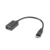 ADAPTADOR LANBERG OTG USB MICRO(M) 2.0 A USB-A(H) 15 CM NEGRO