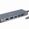 ADAPTADOR MULTIPUERTO GEMBIRD USBC 8EN1 HUB3.0,HDMI,DP,VGA, PD,LECTOR,LAN,AUDIO