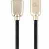 CABLE DE CARGA Y DATOS GEMBIRD USB TIPO C DE CAUCHO PREMIUM, 2M, NEGRO