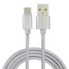 CABLE EIGHTT USB 2.0 A TYPE C 1M TRENZADO DE NYLON PLATA