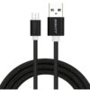 CABLE EIGHTT USB A MICROUSB 1MTS TRENZADO DE NYLON NEGRO. CARCASA DE ALUMINIO