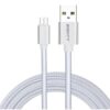 CABLE EIGHTT USB A MICROUSB 1MTS TRENZADO DE NYLON PLATA. CARCASA DE ALUMINIO