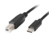 CABLE LANBERG USB C MACHO A USB B 2.0 MACHO 1.8M NEGRO