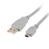 CABLE USB LANBERG 2.0 MACHO/MINI USB MACHO 1.8M GRIS