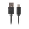 CABLE USB LANBERG 2.0 MACHO/USB C MACHO QUICK CHARGE 3.0 0.5M NEGRO