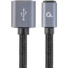 CABLE USB TIPO C GEMBIRD TRENZADO ALGODÃ?N CONECTORES METÃLICOS, 1,8 M, NEGRO