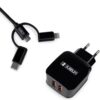 CARGADOR PARED SUBBLIM ABS 2.4A CON CABLE 3IN1 BLACK