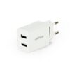 CARGADOR USB UNIVERSAL GEMBIRD DE 2 PUERTOS, 2,1 A, BLANCO