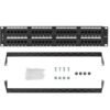 PATCH PANEL LANBERG 48 PUERTOS 2U 19? CAT.6 NEGRO