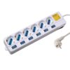 REGLETA EWENT 6 TOMAS SHUKO VERSION BLANCA 16A CON INTERRUPTOR ON/OFF 1.5M