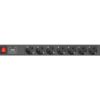 REGLETA LANBERG 1U 10A 7X SCHUKO RACK 19" 2M NEGRO C14