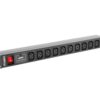 REGLETA LANBERG 1U 10A RACK 19 10X SOCKET NEGRO 2M