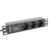 REGLETA LANBERG 1U 16A 3X SCHUKO RACK 10" 2M NEGRO