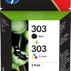 TINTA HP 303 PACK AHORRO 2 NEGRO + CIAN MAGENTA AMARILLO