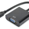 CONVERSOR VIDEO DIGITUS DE MICRO HDMI A VGA TIPO D 3,5MM AUDIO JACK NEGRO
