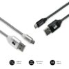 CABLE SUBBLIM 2X PREMIUM TYPE C-A 3.0 1M ALU BLACK/SILVER