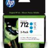 TINTA HP 712 PACK 3 CIAN