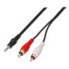 CABLE AISENS AUDIO ESTÃ?REO JACK 3.5 M-2XRCA M NEGRO 1.5M