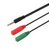 CABLE ADAPTADOR AISENS AUDIO JACK 3.5 4P/M-2XJACK 3.5 3P/H 20CM