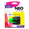 USB 2.0 PNY NEON 3x 32GB PACK