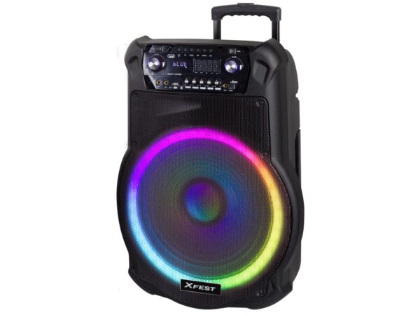 ALTAVOZ KARAOKE TREVI XF 1600 KB 200W AMPLIF+AW+TROLLEY+MIC WIRELESS INCLUIDO