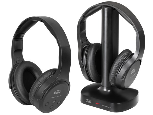 AURICULARES DIADEMA TREVI FRS 1580 TW SET 2 UD RECHARG. WLESS TV HEADPHONES BLK