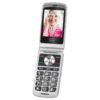 TELEFONO TREVI FLEX PLUS 65 FLIP SENIOR PHONE DUAL SCREEN FUNCION S.O.S. SILVER